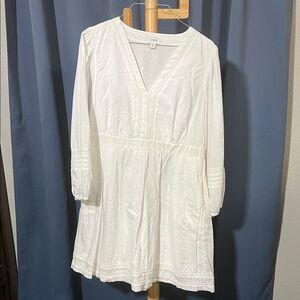 J. Crew Luster Crepe White Dress